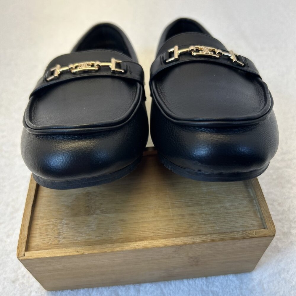 DeYashopin Loafer Shoes Slip On Black Gold Accent Women SZ 6.5 NEW in Box - Picture 8 of 9